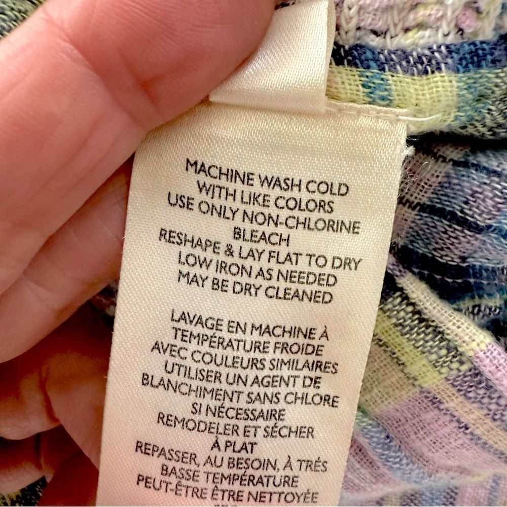 Free People Marlena Plaid Reversable Gauze Smocked Top NWOT Size S - Picture 11 of 16